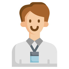 ACCOUNTANT flat icon,linear,outline,graphic,illustration