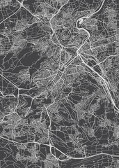 City map Stuttgart, monochrome detailed plan, vector illustration