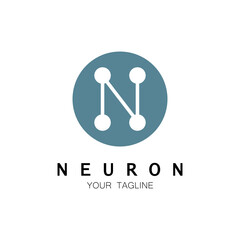 Neuron logo or nerve cell logo design,molecule logo illustration template icon with vector concept