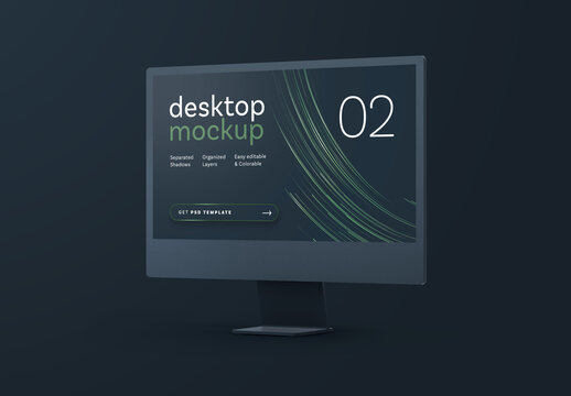 Dark Desktop Screen Mockup