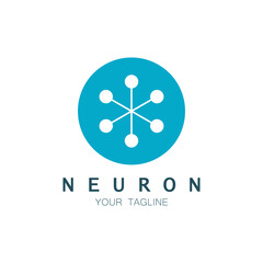 Neuron logo or nerve cell logo design,molecule logo illustration template icon with vector concept
