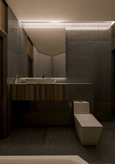 3D Rendering of bathroom in serviced apartment