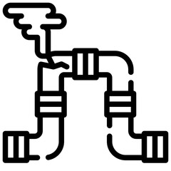 GASPIPE line icon,linear,outline,graphic,illustration