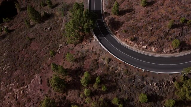 Drone view: road of Arona in Tenerife