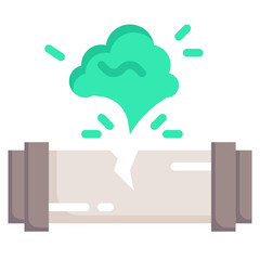 GAS LEAK flat icon,linear,outline,graphic,illustration