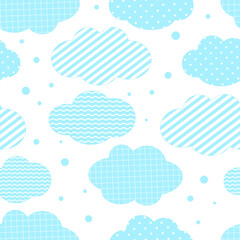Seamless pattern cloud ornament vector illustration