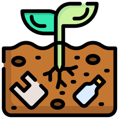 TRASH filled outline icon,linear,outline,graphic,illustration