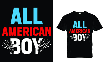 All American boy T-shirt design template