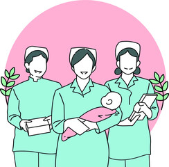 Fototapeta premium Happy Nurses Day Simple Vector