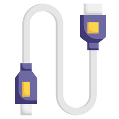 USB CABLE flat icon,linear,outline,graphic,illustration