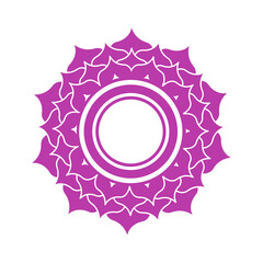 Vector flat illustration of Sahasrara chakra