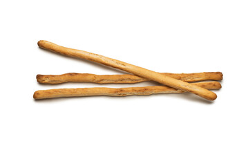 Bread sticks isolated on white background.