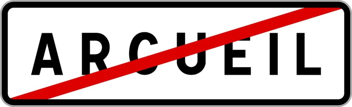 Panneau sortie ville agglom&eacute;ration Arcueil / Town exit sign Arcueil