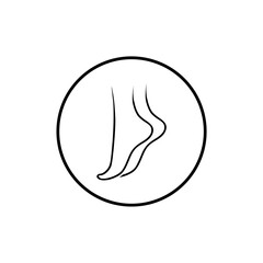 Woman foot  icon isolated on white background