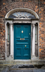 Old Victorian style doorway facade in Limerick city centre.