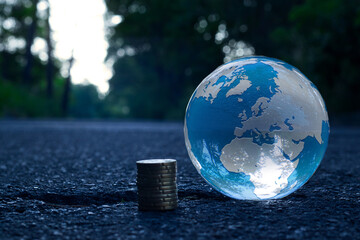 Erdball - Strasse - Ecology - Earth - Bioeconomy - Lensball - High quality photo
