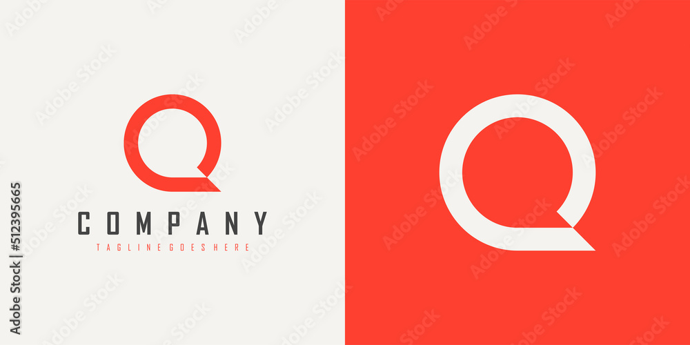 Poster simple initial letter q logo isolated on double background. usable for business and branding logos. 