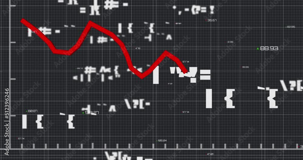 Poster animation of data processing over black background