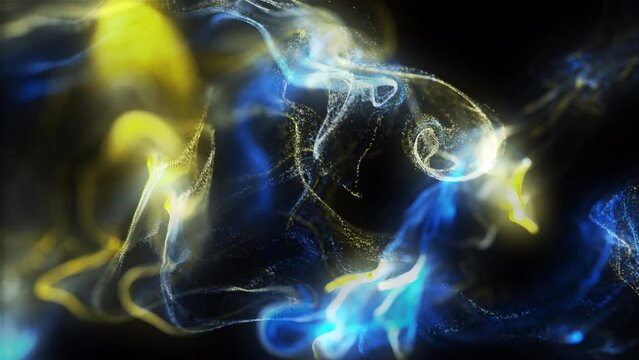 Blue Yellow Particles Background Loop