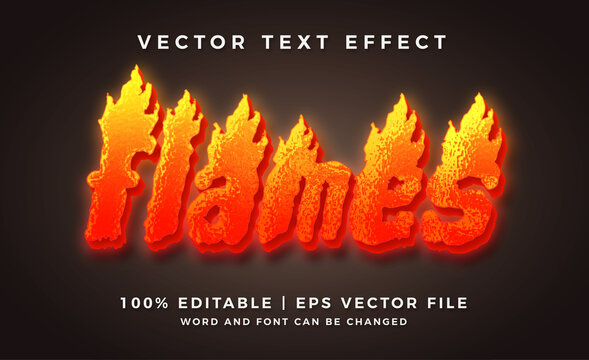Flames 3d editable text effect style template