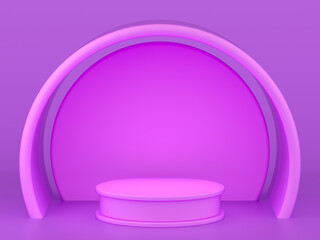 Cylinder podium on clean background. Abstract pedestal scene to show product presentation.