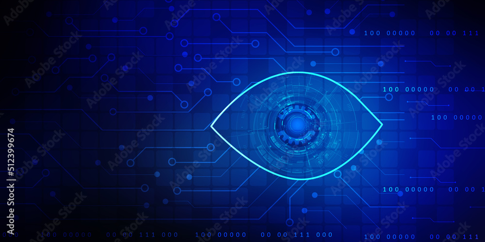 Poster 2d illustration abstract digital binary data on computer screen