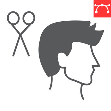 Man haircut glyph icon, barbershop and hairdresser, men haircut vector icon, vector graphics, editable stroke solid sign, eps 10.