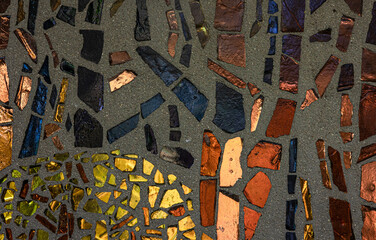 Abstract background, pieces of broken multi-colored glass.