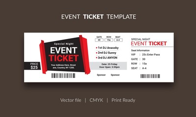 Event Ticket Vector Template 71