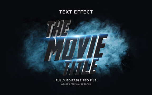 Cinematic text effect with smoke Psd