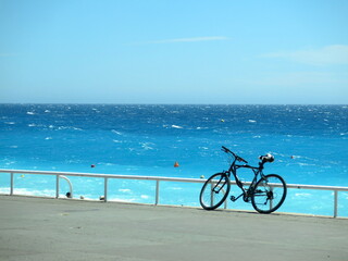 Fototapeta premium European summer blue sea, Nice, France