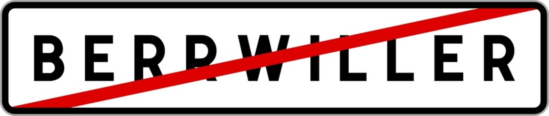 Panneau sortie ville agglomération Berrwiller / Town exit sign Berrwiller