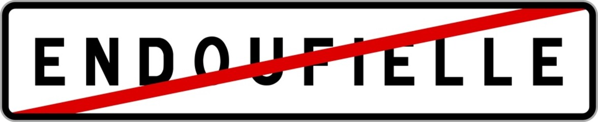 Panneau sortie ville agglomération Endoufielle / Town exit sign Endoufielle