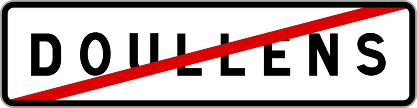 Panneau sortie ville agglom&eacute;ration Doullens / Town exit sign Doullens
