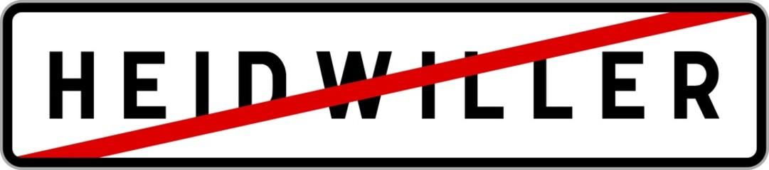 Panneau sortie ville agglomération Heidwiller / Town exit sign Heidwiller