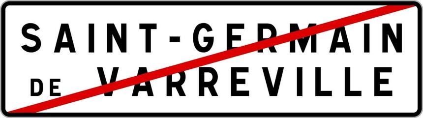 Panneau sortie ville agglomération Saint-Germain-de-Varreville / Town exit sign Saint-Germain-de-Varreville