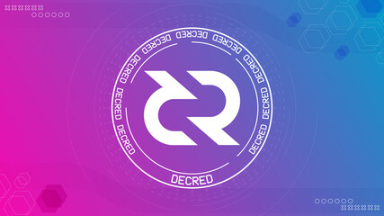 Obraz premium Decred DCR cryptocurrency vector illustration banner.