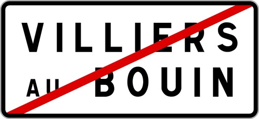 Panneau sortie ville agglomération Villiers-au-Bouin / Town exit sign Villiers-au-Bouin