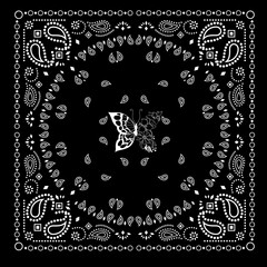 vector illustration of a monochrome mandala. Abstract design for the textile industry