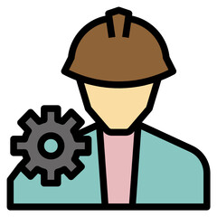  Engineer outline filled color Icon
