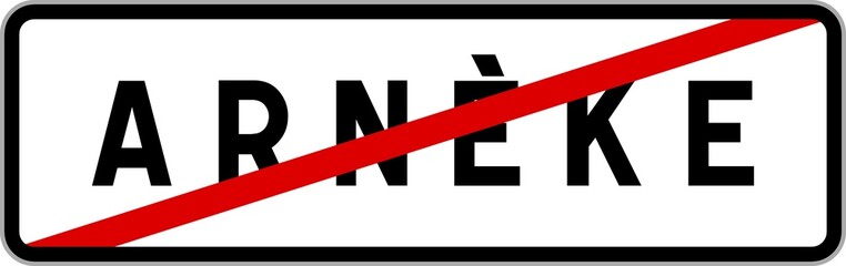 Panneau sortie ville agglomération Arnèke / Town exit sign Arnèke