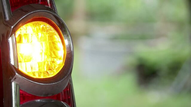 Close up view of a car blinker