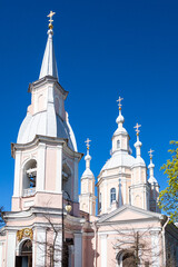 Fototapeta na wymiar towers of St Andrew's cathedral in St Petersburg