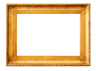 blank horizontal old wide golden picture frame