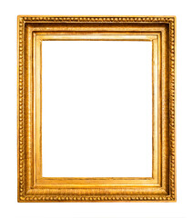 blank vertical old wide carved gold picture frame