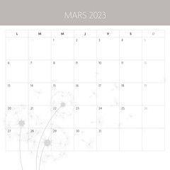 March 2023 calendar