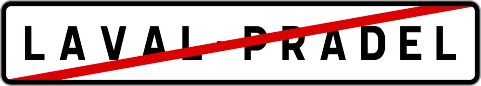 Panneau sortie ville agglom&eacute;ration Laval-Pradel / Town exit sign Laval-Pradel