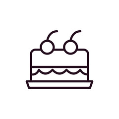 Cake With Cherry On Top Icon