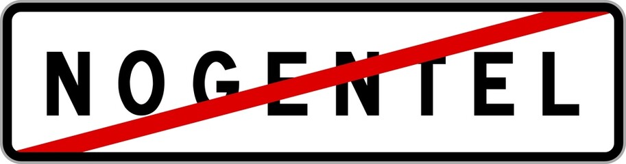 Panneau sortie ville agglomération Nogentel / Town exit sign Nogentel