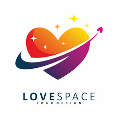 love  arrow space logo design